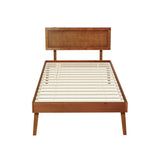 Artiss Bed Frame Single Size Wooden Bed Base Walnut SPLAY
