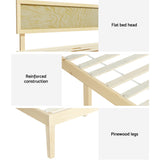 Artiss Bed Frame Queen Size Wooden Base Mattress Platform Timber Pine YUMI