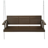 Gardeon Porch Swing Chair with Chain Outdoor Furniture 3 Seater Bench Wooden Brown