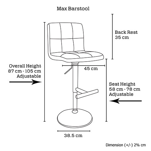 2X White Bar Stools Faux Leather Mid High Back Adjustable Crome Base Gas Lift Swivel Chairs